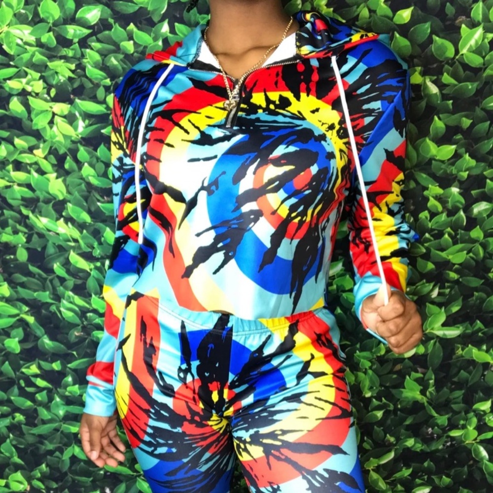 Hooded Biker tight Short Set